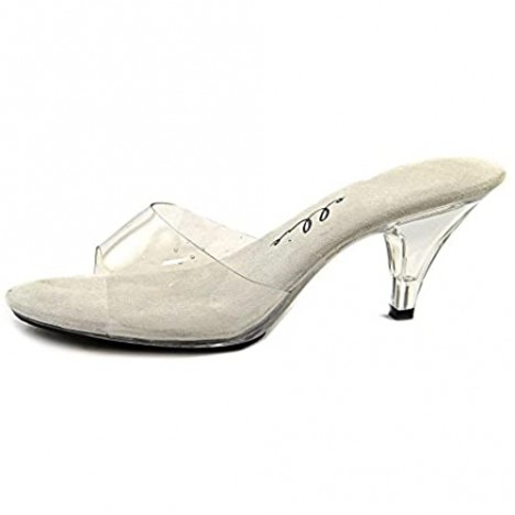 Ellie Shoes Women's 305-Vanity Stage Heels - Peep-Toe 3 Inch Mule Clear Size