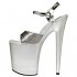The Highest Heel Women's Zena Series 8" Heel Sandal with Glitter Upper and Metallic Quarter Strap Platform