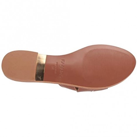 KAANAS Women's Campinas Geo Braided Flat Leather Slide Sandal Shoe