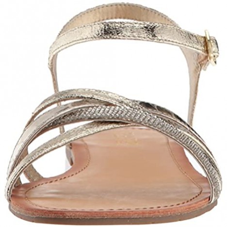 Kenneth Cole REACTION Women's Just New Flat Sandal with Criss Cross Ankle Straps