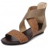 Lazzy Womens Flat Sandals Crisscross Woven Leather Upper Comfy Summer Walking Shoes Zipper Closure