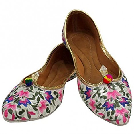 Stop n Style Flat Punjabi Jutti Flat Mojari Beaded Sandals Ethnic Shoes Khussa Jutti