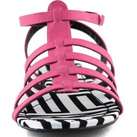 Women's Gladiator Casual Flats Sandals Ankle Strap Buckle Zebra Padded Summer Beach Fashion Shoes