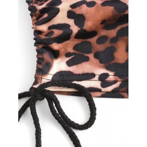 Leopard Cinched Mini Tube Dress