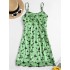 Ruched Front Butterfly Print Cami Dress