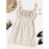 Ruched Jacquard Silky Front Slit Mini Dress
