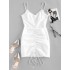 ZAFUL Broderie Anglaise Cinched Tie Ruched Cami Dress