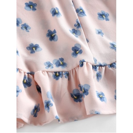 ZAFUL Flounce Floral Print Cami Dress