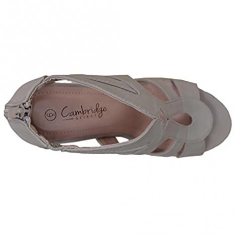 Cambridge Select Women's Open Toe Strappy Platform Wedge Heel Sandal