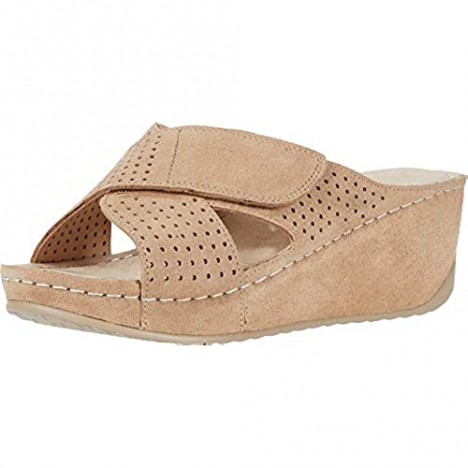 David Tate Womens Iconic Suede Slide Wedges