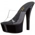 Ellie Shoes Women's 601-Vanity Platform Stiletto Heels - Dancer Mule Clear Black 14