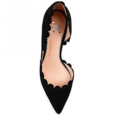Brinley Co. Womens Scalloped Pointed Toe Pump