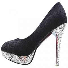 getmorebeauty Women's Dress Shoes Heels Pumps Glitter Stiletto Wedding High Heels
