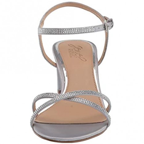 Jewel Badgley Mischka Women's Ornamented Sandal Heeled Silver 8