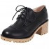Alsoloveu Women Lace Up Oxford Shoes Chunky Mid Heel Wingtip Shoes Round Toe