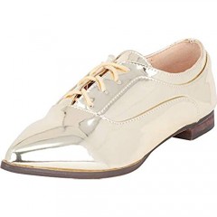 Cambridge Select Women's Lace-Up Pointed Toe Low Heel Oxford