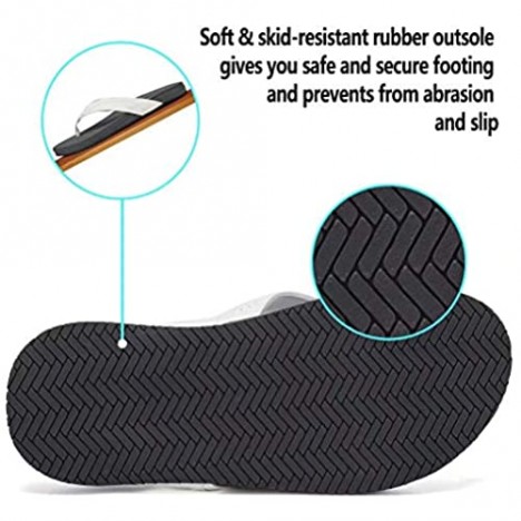Men Flip Flop Men Thong Sandals Flat Slide Sandals for Men with Soft Cushion Footbed Indoor Outdoor Beach Slippers-U221SMTL01-white-46