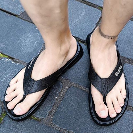 Men's Fanning Flip Flop Rubber Beach Sandals for Summer