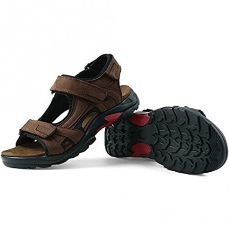 PPXID Men's Leather Big Size Strap Gladiator Sandals Sandbeach Shoes
