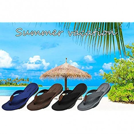 SEEROL Mens Flip Flop Thong Sandals Outdoor Beach Slippers with Comfort Footbed