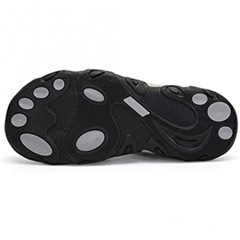 SUN COUNTRY Men Sandals Closed Toe Fashion Outdoor Non-Slip Comfy Shoes Summer Fisherman Beach Slipper Black-45