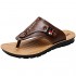 V VOCNI Men's Flip Flops Open Toe Casual Comfortable Leather Sandals Summer Outdoor Beach Slippers