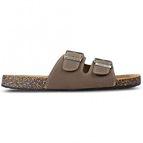 Woodstock Beau Adjustable Engineered Leather Slides for Men Slide Comfort Cork Sandals
