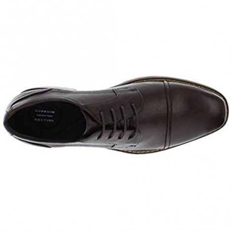 Giorgio Brutini Aiden Brown & Black Oxford Dress Shoes for Men Cap Toe Engineered Leather Shoe