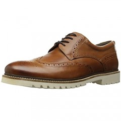 Rockport mens Marshall Wingtip Oxford Cognac Leather 7.5 Wide US