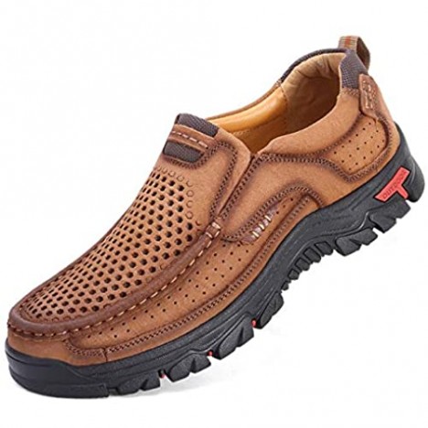 CHICLOVEY mens Slip on Walking Shoes Features Lightly Padded Collar and Elastic Side Goring for Custom Fit