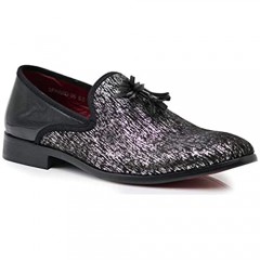 Harell05 Men's Vintage Velvet Dress Shoes Classic Tuxedo Slip On Loafers