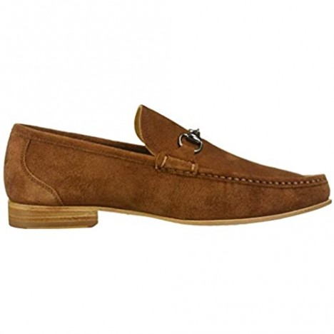 MARC JOSEPH NEW YORK Mens Gold Collection Leather Sole Buckle Loafer Cognac Suede 6 M US