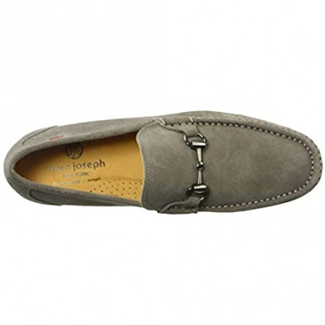 MARC JOSEPH NEW YORK Mens Gold Collection Leather Sole Buckle Loafer Grey Suede 10.5 M US