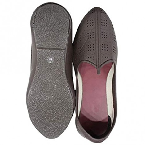 Stop n Style Coffee Mojari Shoes for Men Punjabi Jutti Jalsa Shoes Nagra Shoes Sherwani Matching Wedding Shoes