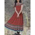 Bohemian vintage floral print lace-up v-neck short sleeve holiday maxi dress for women Sal