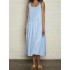 Casual cotton solid color sleeveless breathable loose dress Sal
