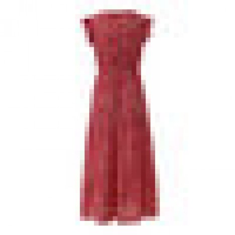 Casual loose v-neck elastic waist floral print sleeveless long maxi dress Sal