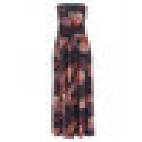 Holiday floral print tube top sleeveless maxi dress Sal