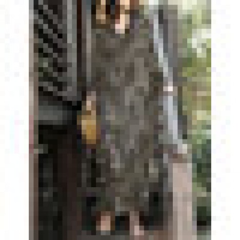 Leopard print v-neck long sleeve holiday casual loose shirt maxi dress for women Sal