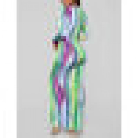 Long sleeve v-neck floral print badycon long maxi dress Sal