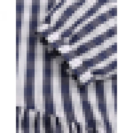 Plaid print puff sleeve irregular spliced shirt casual maxi dress for women Sal