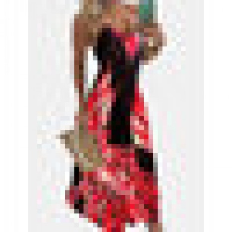 Sleeveless straps v-neck print maxi dress for women Sal