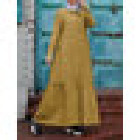 Solid color retro button up lapel long sleeve casual muslim dress abaya kaftan for women Sal