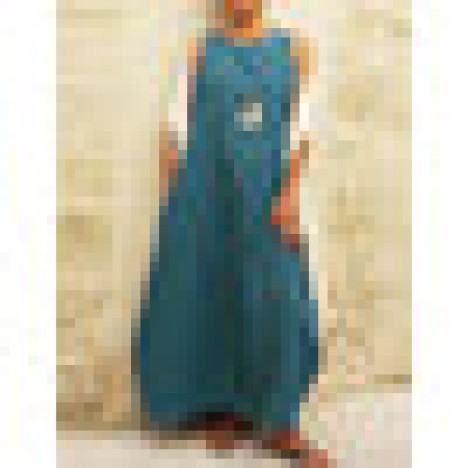 Solid color sleeveless o-neck women casual long maxi dress Sal