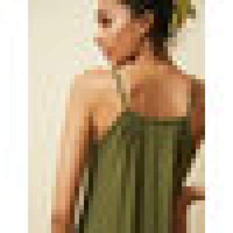 Solid color straps sleeveless loose irregular hem casual maxi dress for women Sal