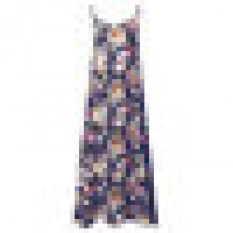 Women bohemian floral printed spaghetti strap beach maxi dress Sal