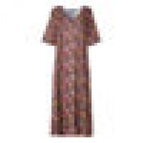 Women bohemian short sleeve v-neck floral print casual dress Sal
