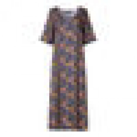 Women bohemian short sleeve v-neck floral print casual dress Sal