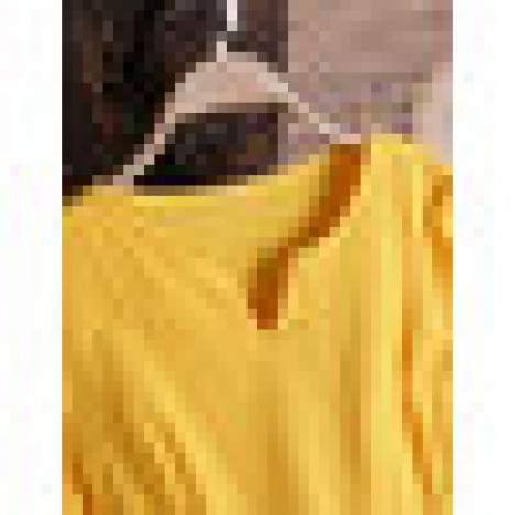 Women casual pure color v-neck cotton linen half sleeve dress Sal