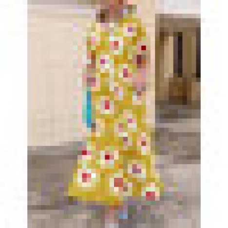 Women floral print short sleeve o-neck holiday maxi dress Sal